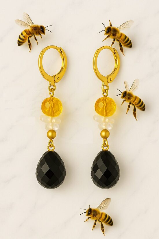 Dabīgo akmeņu auskari "Medus Simfonija"